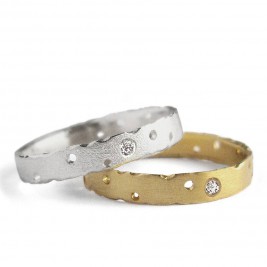 18Ct Gold And White Gold Ring Set