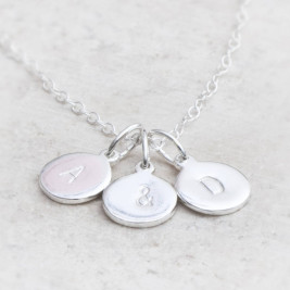 Hand Stamped Silver Personalised Charm Necklace